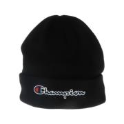 Gedrukte Acryl Beanie voor Vrouwen Champion , Black , Dames