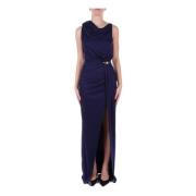 Blauwe Red Carpet Jurk met Ornament Elisabetta Franchi , Blue , Dames