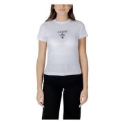 Wit Bedrukt T-shirt voor Vrouwen Guess , White , Dames