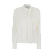 Witte zijden blouse met sjaaldetail Alexander McQueen , White , Dames