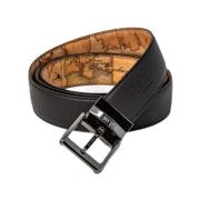 Leren Riem met Geo Map Design Alviero Martini 1a Classe , Brown , Here...