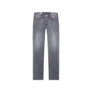 Grijze Straight Leg Jeans met Zwarte Stiksels Tramarossa , Blue , Here...