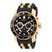 Chronograaf Siliconen Horloge voor Mannen Invicta , Black , Heren