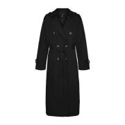 Zwarte Klassieke Trenchcoat met Revers Vero Moda , Black , Dames