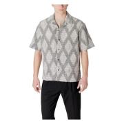 Geometrisch Patroon V-Hals Shirt Antony Morato , Multicolor , Heren