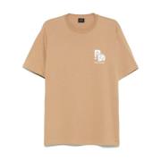 Beige Logo Print Katoenen T-shirt PS By Paul Smith , Beige , Heren