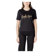 Zwart Bedrukt Katoenen T-Shirt Jacqueline de Yong , Black , Dames