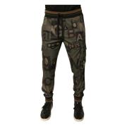 Camouflage Cargo Jogger Broek met Trekkoordsluiting Dolce & Gabbana , ...