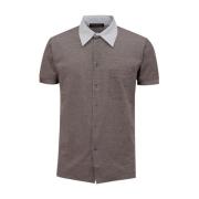 Bicolor Elastaan Polo Shirt Corneliani , Brown , Heren