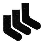 Glitter Crew Socks CK Logo Calvin Klein , Black , Dames