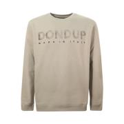 Groene Crew-neck Sweatshirt met Logo Print Dondup , Green , Heren