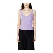 Lila V-Hals Tanktop Hart Geborduurd Jacqueline de Yong , Purple , Dame...