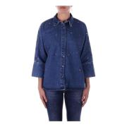 Stijlvolle knoopsluiting denim jas Only , Blue , Dames