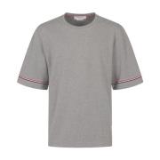 Korte Mouw Rugby Tee met Streep Thom Browne , Gray , Heren