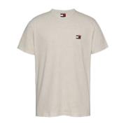 Beige Regular Fit Katoenen T-shirt Tommy Jeans , Beige , Heren