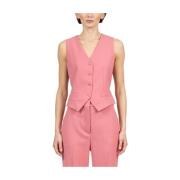 Op Maat Gemaakte Fard Wollen Vest Max Mara Studio , Pink , Dames