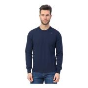 Blauwe Crew Neck Sweater K-Way , Blue , Heren