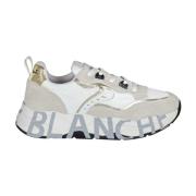 Suède Sneakers met Leren Details Voile Blanche , Multicolor , Dames