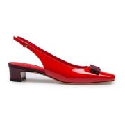 Bordeauxrode Patentleren Slingback Pumps Salvatore Ferragamo , Red , D...