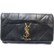 Pre-owned Leather wallets Saint Laurent Vintage , Black , Dames