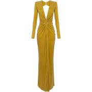 Elegante Avondjurken Collectie Elisabetta Franchi , Yellow , Dames