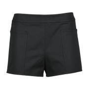 Hoge taille katoenmix shorts Max Mara , Black , Dames