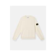 Zachte Katoenen Ronde Hals Trui Stone Island , Beige , Heren