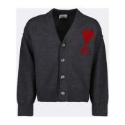 Hart Vriend Cardigan Unisex Ami Paris , Gray , Heren