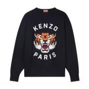 Zwarte Lucky Tiger Print Sweater Kenzo , Black , Dames