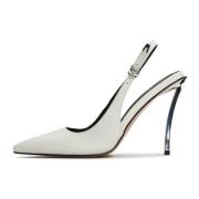 Pumps met metalen stilettohak - Wit Cesare Gaspari , White , Dames