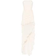 Beige Strapless Jurk met Split Blumarine , White , Dames