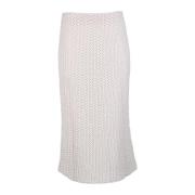 Tricot rok met elastische tailleband Fabiana Filippi , White , Dames