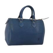 Pre-owned Leather handbags Louis Vuitton Vintage , Blue , Dames