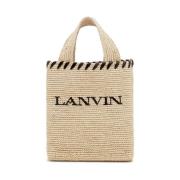 Beige Schoudertas met Whipstitch-afwerking Lanvin , Beige , Dames