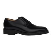 Zwarte Leren Derby Schoenen Exton , Black , Heren