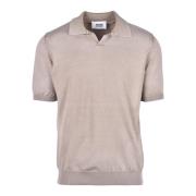 Katoen Polo Gebreide Top Alpha Studio , Beige , Heren