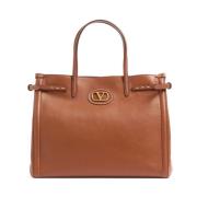 Bruine Antibes Medium Tote Tas Valentino Garavani , Brown , Dames