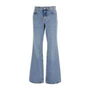 Blauwe Flared Jeans met Logo Patch Adriano Goldschmied , Blue , Dames