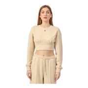 Beige Sweater met Onderborst Draad Patrizia Pepe , Beige , Dames