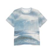 Blauw T-shirt met borstzak en ronde hals ERL , Blue , Heren