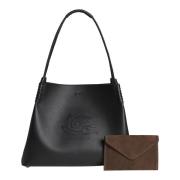 Zwarte Leren Tote Tas Etro , Black , Dames