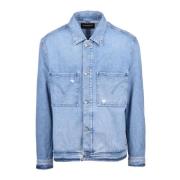 Denim jas met knoopsluiting Dondup , Blue , Heren