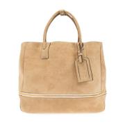 Leren shopper tas Moschino , Beige , Heren