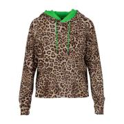 Leopard Print Hoodie Stijlvol Sweatshirt Marc Cain , Brown , Dames