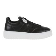 Strepen Nappa Leren Sneakers Hogan , Black , Heren