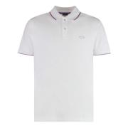 Katoenen Polo Shirt Geribbelde Randen Paul & Shark , White , Heren