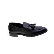 Zwarte leren loafers met kwastjes Antica Cuoieria , Black , Heren