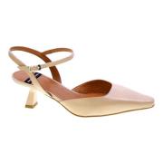 Nude Leren Hoge Hak Pumps Angel Alarcon , Pink , Dames