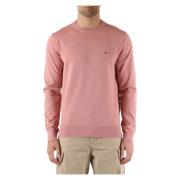 Katoenen crewneck trui met logo borduurwerk Tommy Hilfiger , Pink , He...