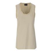 Beige Top Model Draagt Giorgio Armani , Beige , Dames